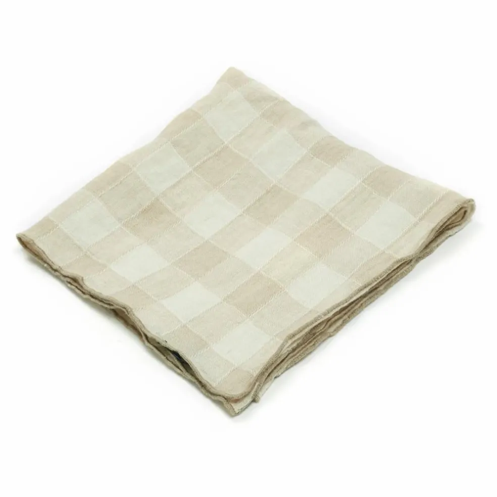 Serviette de table Bourdon en toile vintage | Crème