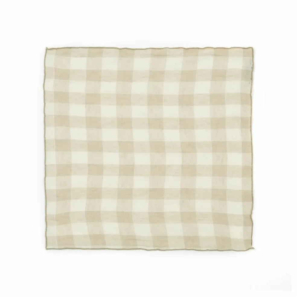 Serviette de table Bourdon en toile vintage | Crème