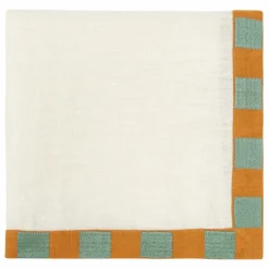 Serviette de table Damier en lin | Ecru