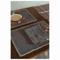 Serviette de table en lin Arlo | Charbon