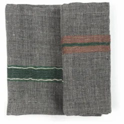Serviette de table en lin Arlo | Charbon