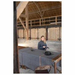 Serviette de table en lin Arlo | Charbon