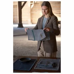 Serviette de table en lin Arlo | Charbon