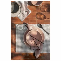 Serviette de table vichy Piana II | Rose poudré