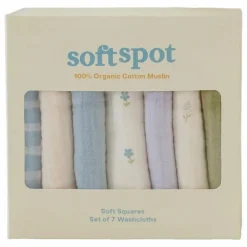 Serviettes Cottage en coton bio - Set de 7 | Bleu