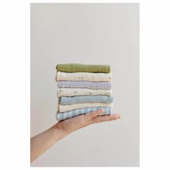 Serviettes Cottage en coton bio - Set de 7 | Bleu