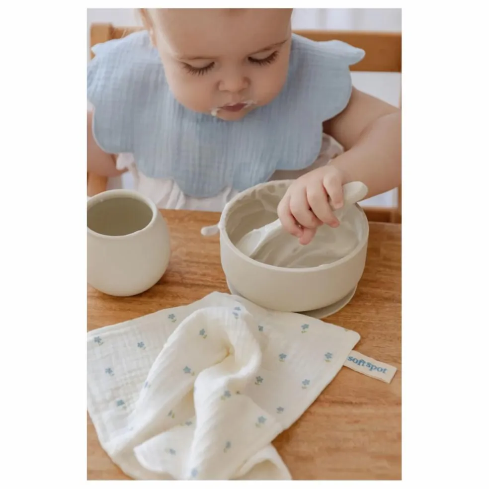 Serviettes Cottage en coton bio - Set de 7 | Bleu