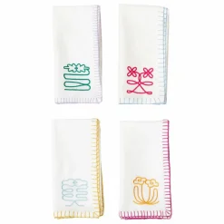 Serviettes de table brodées - Set de 4