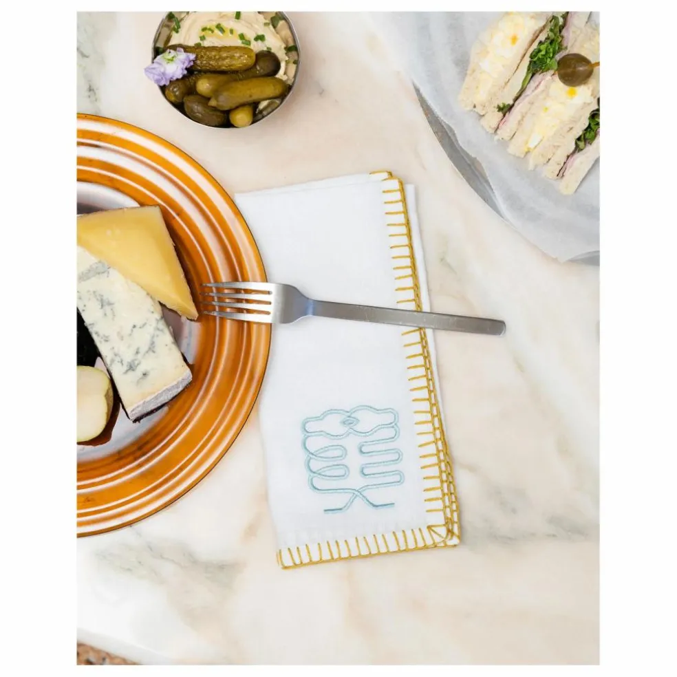 Serviettes de table brodées - Set de 4
