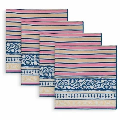 Serviettes de table Carlotta - Set de 4 | Rose fuschia