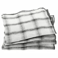 Serviettes de table Highlands en lin lavé - Set de 4 | Blanc