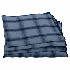 Serviettes de table Highlands en lin lavé - Set de 4 | Bleu nuit