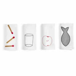 Serviettes de table Sobremesa - Set de 4 | Blanc