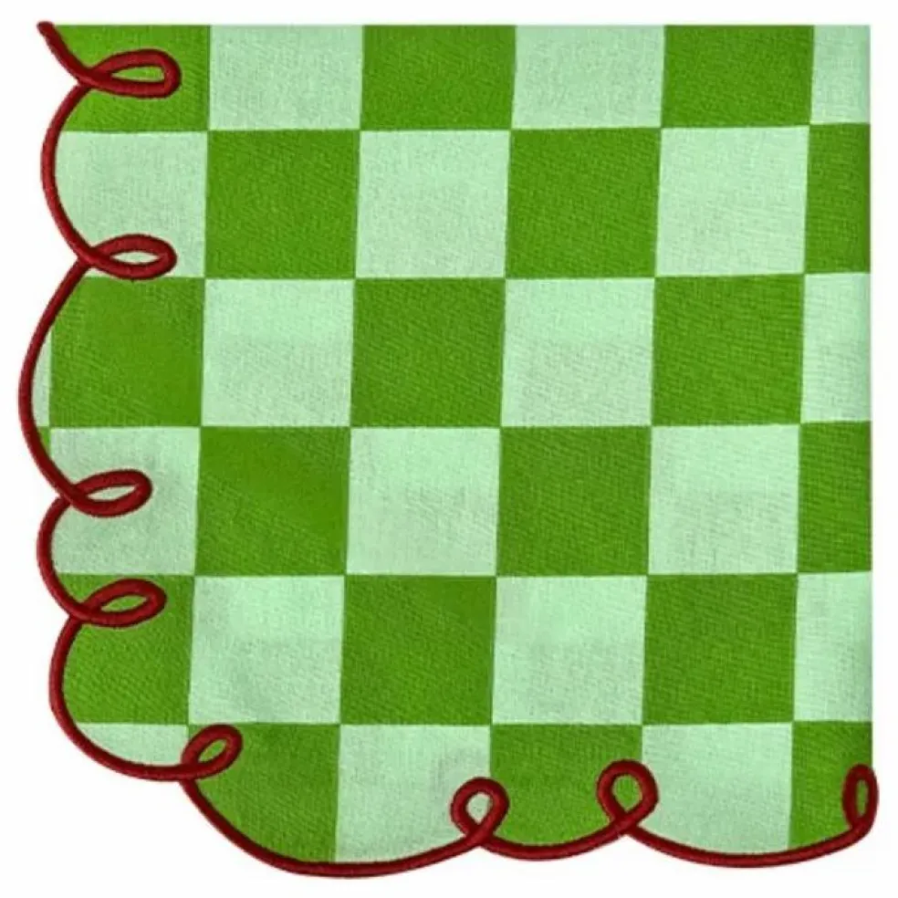 Serviettes de table vichy Dama Verde - Set de 2 | Vert