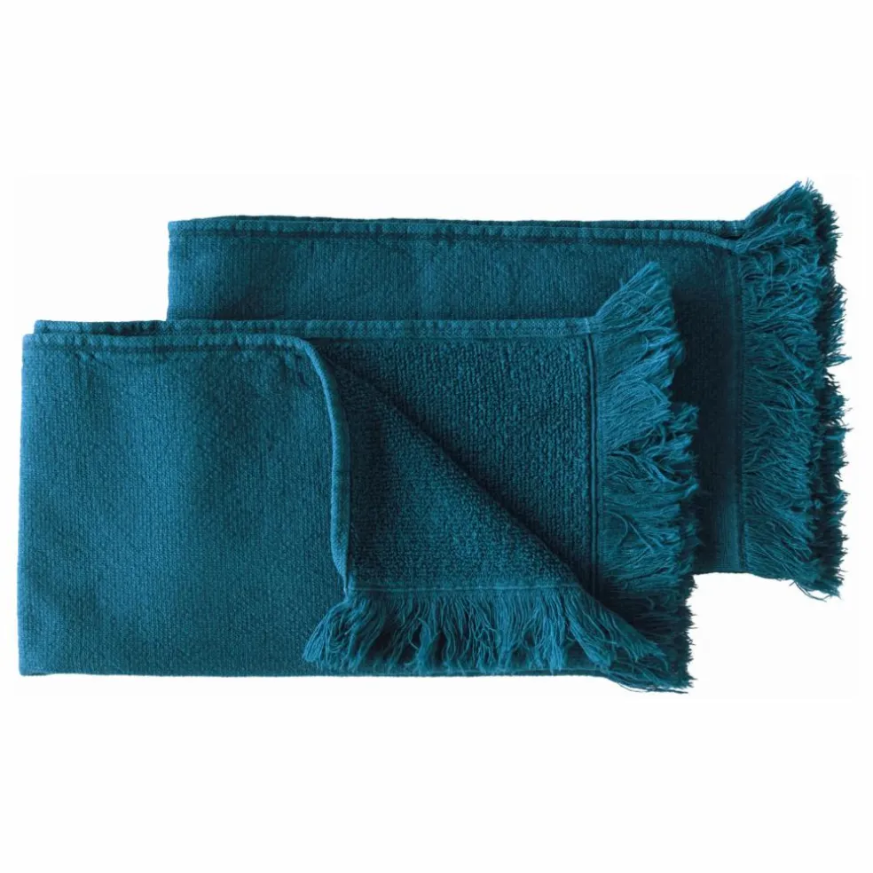 Serviettes d'invité - Set de 2 | Bleu canard