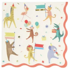 Serviettes en papier Parade des animaux - Set de 16