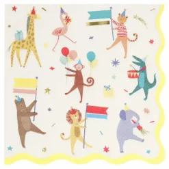 Serviettes en papier Parade des animaux - Set de 16