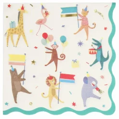 Serviettes en papier Parade des animaux - Set de 16