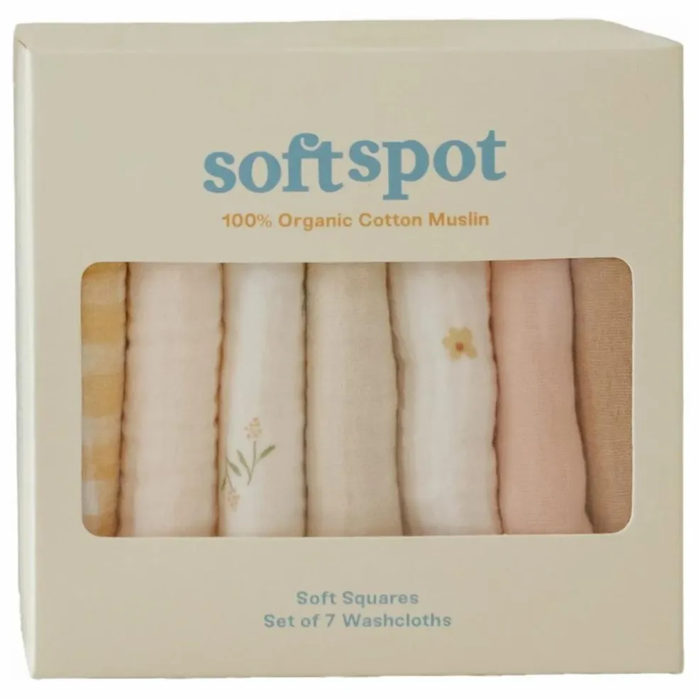 Serviettes Picnic en coton bio - Set de 7 | Jaune