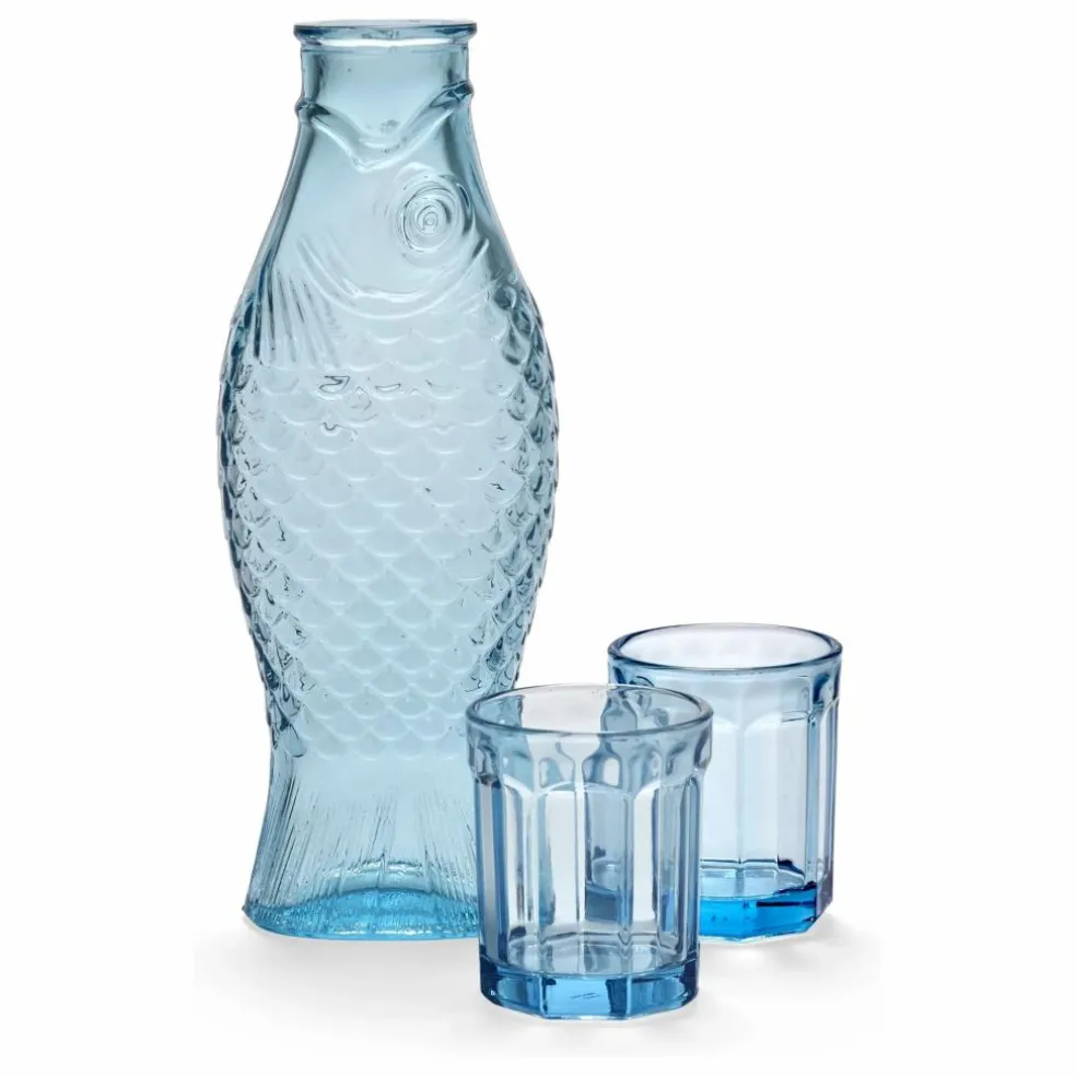 Set Carafe et verres Fish & Fish | Bleu
