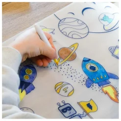 Set de table à colorier avec 5 feutres et bracelet Super héros