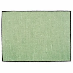 Set de table Borgo en lin enduit | Vert amande