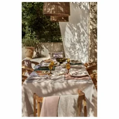 Set de table Borgo en lin enduit | Vert amande