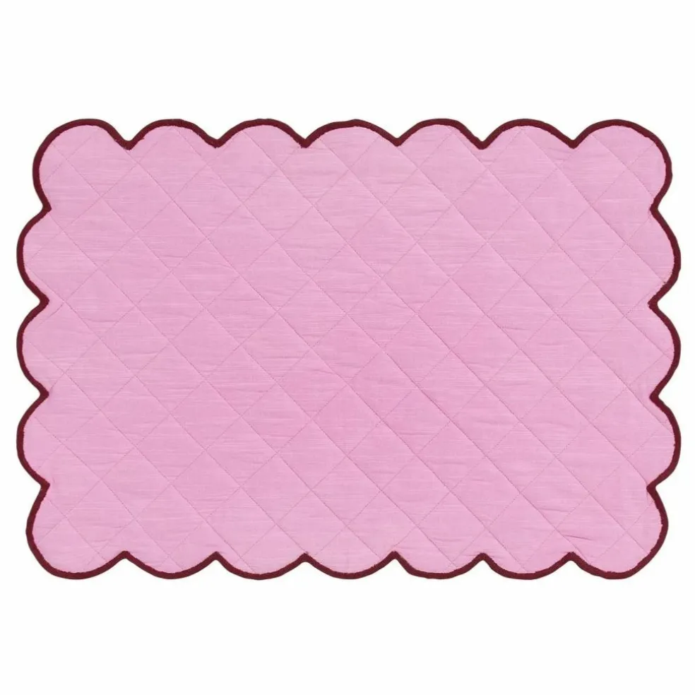 Set de table Cotton candy Scalloped | Rose bonbon