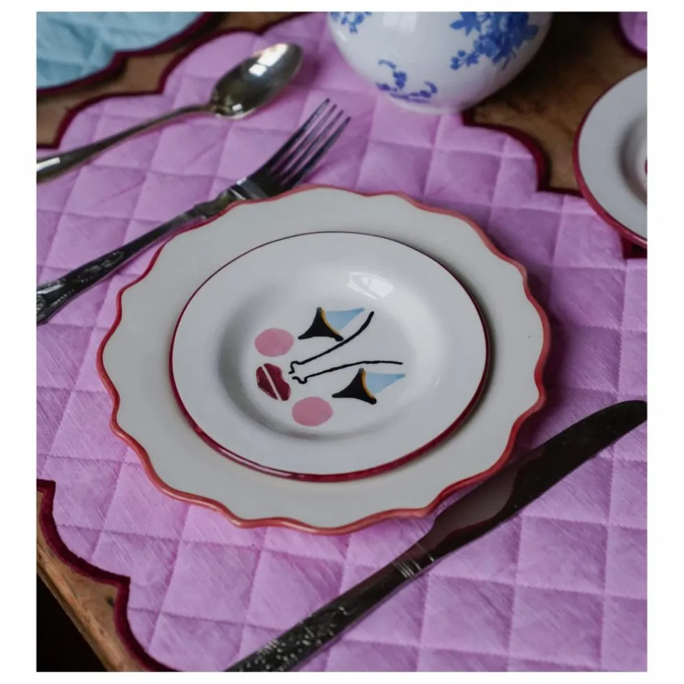 Set de table Cotton candy Scalloped | Rose bonbon