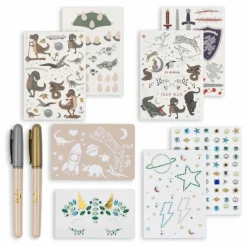 Set de tatouages temporaires et bijoux pour le visage | Vert