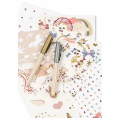 Set de tatouages temporaires et bijoux pour le visage | Rose
