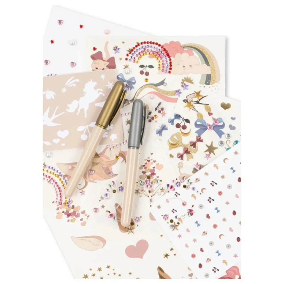 Set de tatouages temporaires et bijoux pour le visage | Rose