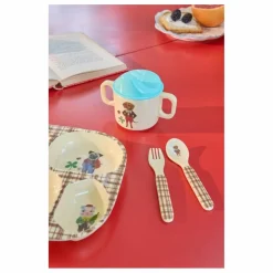 Set vaisselle en mélamine - Rice x Nathalie Lété | Bleu
