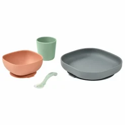 Set vaisselle silicone 4 pièces | Sauge