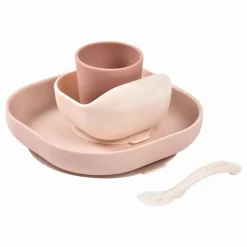 Set vaisselle silicone 4 pièces | Rose pâle