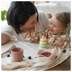Set vaisselle silicone 4 pièces | Rose pâle