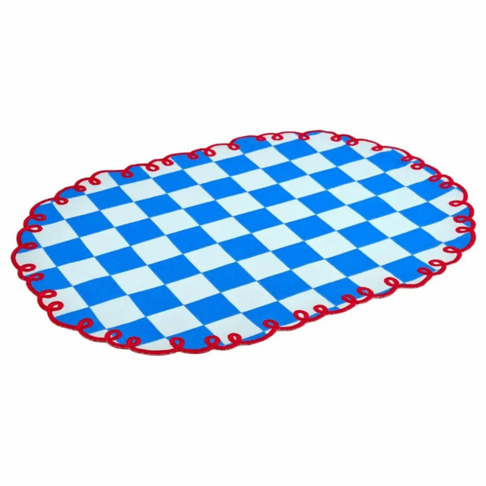 Sets de table vichy Dama Dama Azzurro - Lot de 2 | Bleu