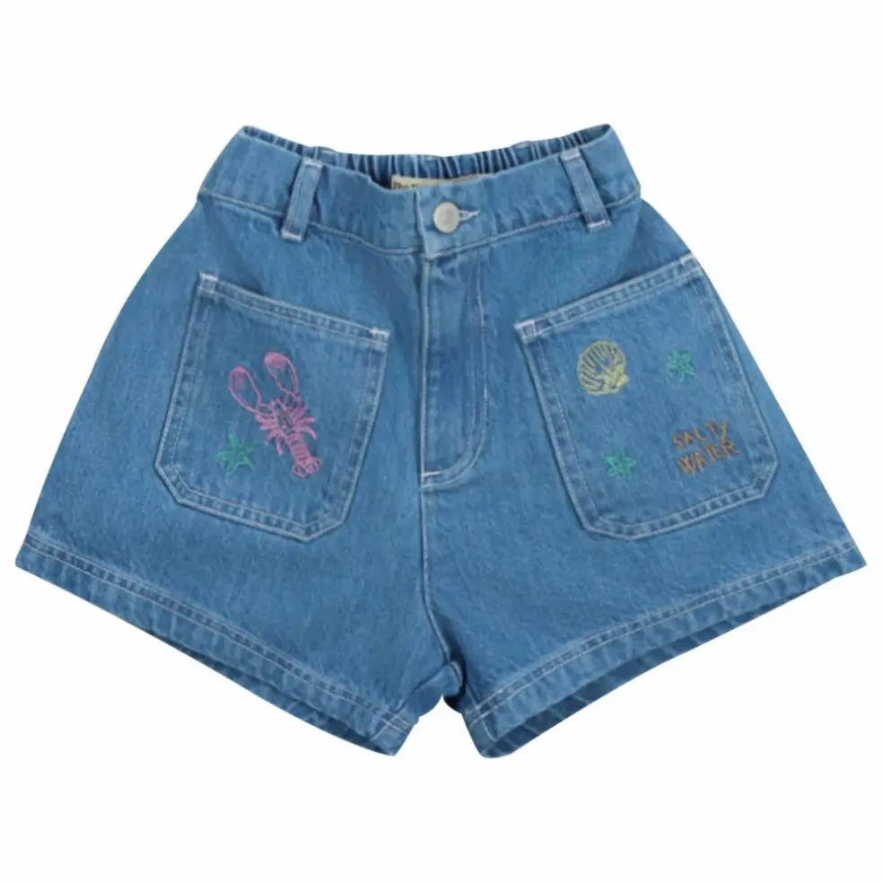 Short Coquillage Kostas | Bleu jean