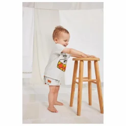 Short Coton Bio Tambours Bébé | Gris galet