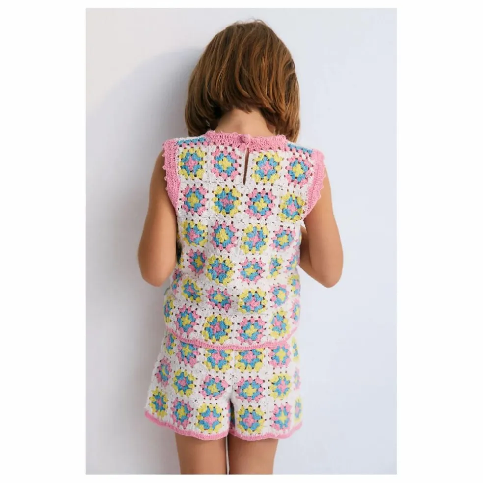 Short Crochet Fleurs Nikaia Baby | Rose bonbon