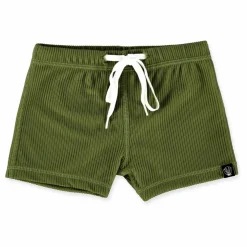 Short de Bain Anti-UV Côtelé | Vert foncé