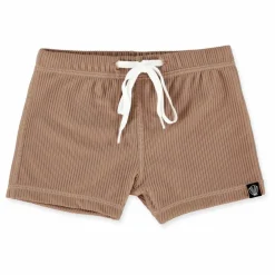 Short de Bain Anti-UV Côtelé | Marron
