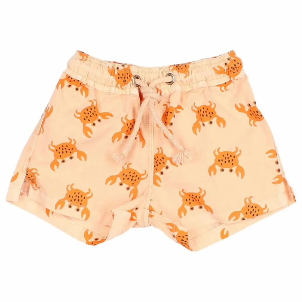 Short de Bain Crabs Bébé Coton Bio | Abricot