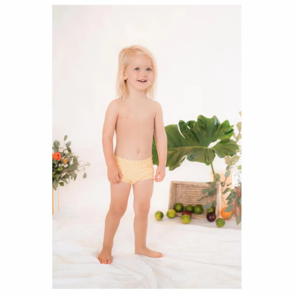 Short de Bain Lumi Rayé | Orange