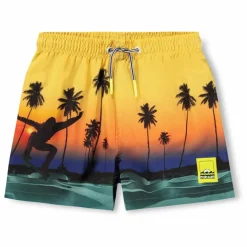 Short de Bain Niko Coucher de Soleil Fibres Recyclées | Jaune