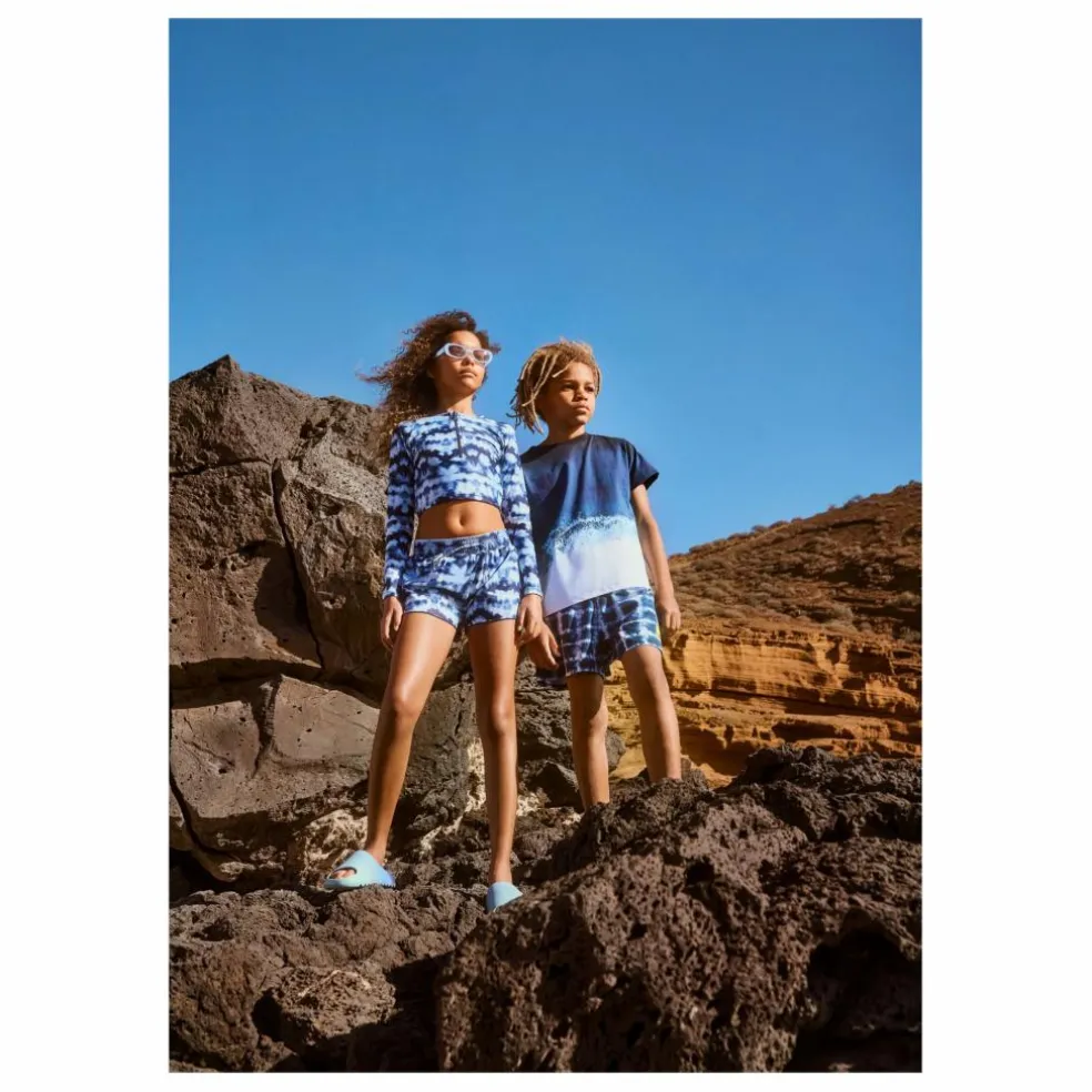 Short de Bain Niko Tie and Dye Fibres Recyclées | Bleu marine
