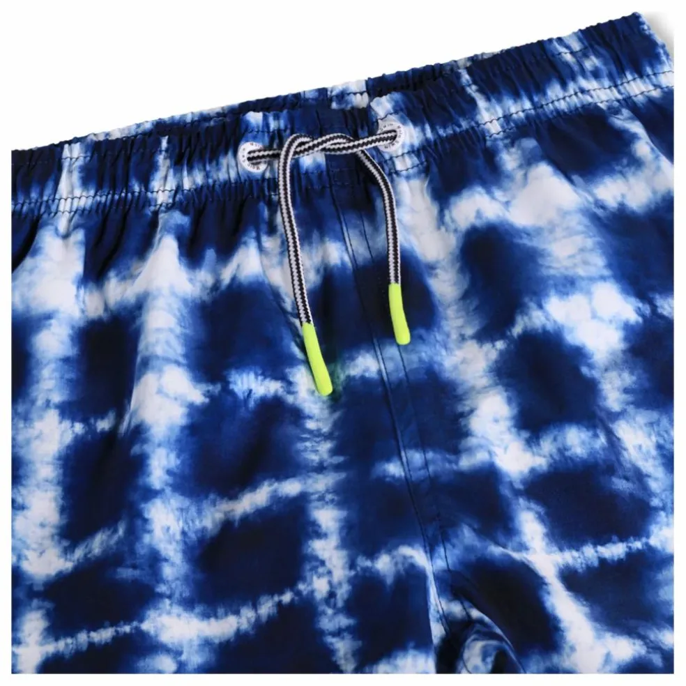 Short de Bain Niko Tie and Dye Fibres Recyclées | Bleu marine