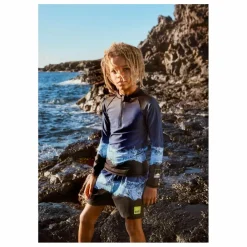 Short de Bain Niko Vagues Fibres Recyclées | Bleu marine