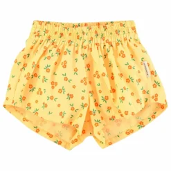 Short Fleuri Coton Bio | Jaune