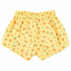 Short Fleuri Coton Bio | Jaune